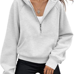 Womens Hoodies Fleece Fall Fashion Outfits Workout Sweatshirts Y2k Winter Zip Up Jackets Oversized Tops Clothes 2026