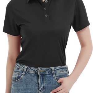 Women's Polo Shirts UPF 50+ Casual Sun Protection Work Quick Dry 4 Buttons Short Sleeve Collared Golf Shirt XS-3XL